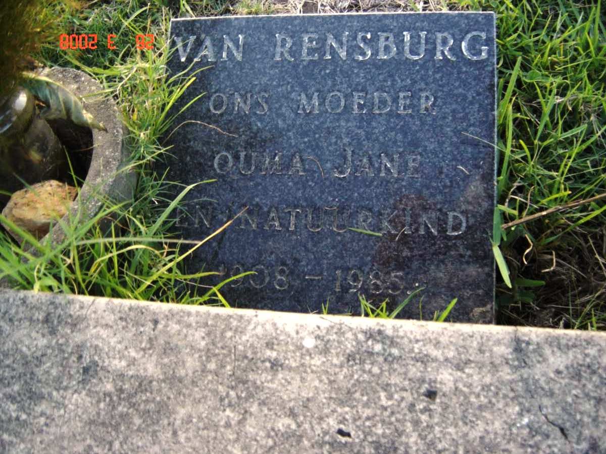 RENSBURG Jane, van 1908-1985