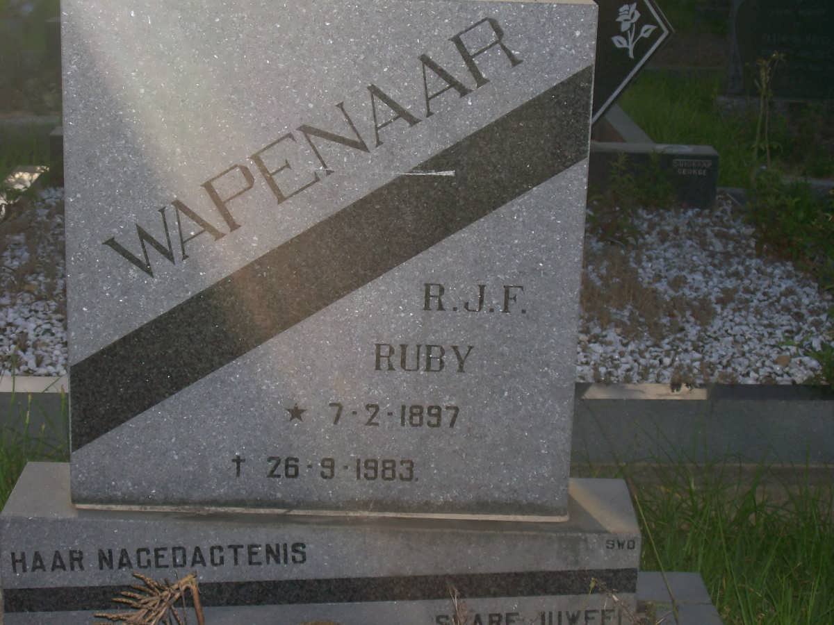 WAPENAAR Ruby J.F. 1897-1983