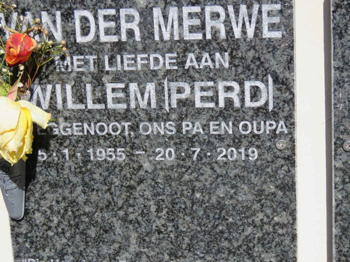 MERWE Willem, van der 1955-2019