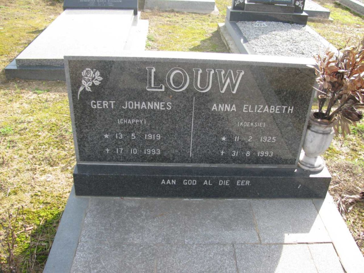LOUW Gert Johannes 1919-1993 &amp; Anna Elizabeth 1925-1993