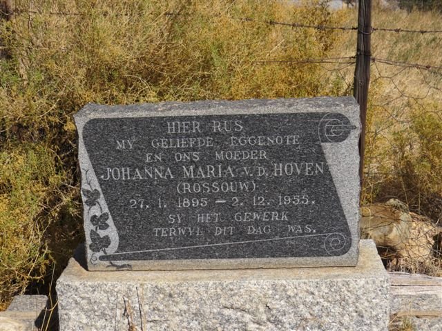 HOVEN Johanna Maria, v.d. nee ROSSOUW 1895-1955