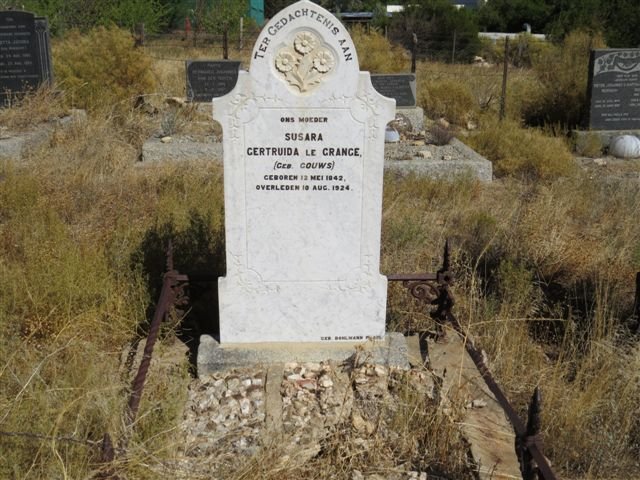 GRANGE Susara Gertruida, le nee GOUWS 1842-1924