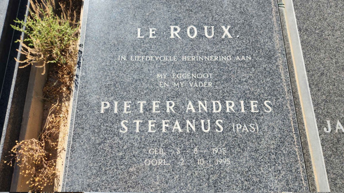 ROUX Pieter Andries Stefanus, le 1935-1995