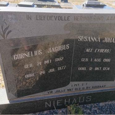 NIEHAUS Cornelius Jacobus 1902-1977 & Susanna Johanna EYBERS 1906-1974