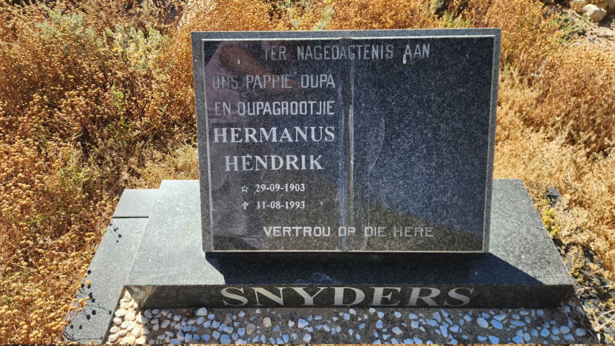 SNYDERS Hermanus Hendrik 1903-1993
