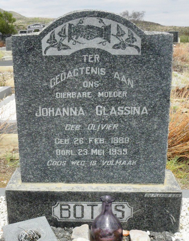 BOTES Johanna Classina nee OLIVIER 1880-1959