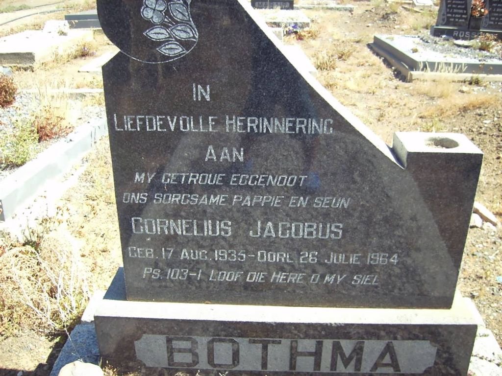 BOTHMA Cornelius Jacobus 1935-1964