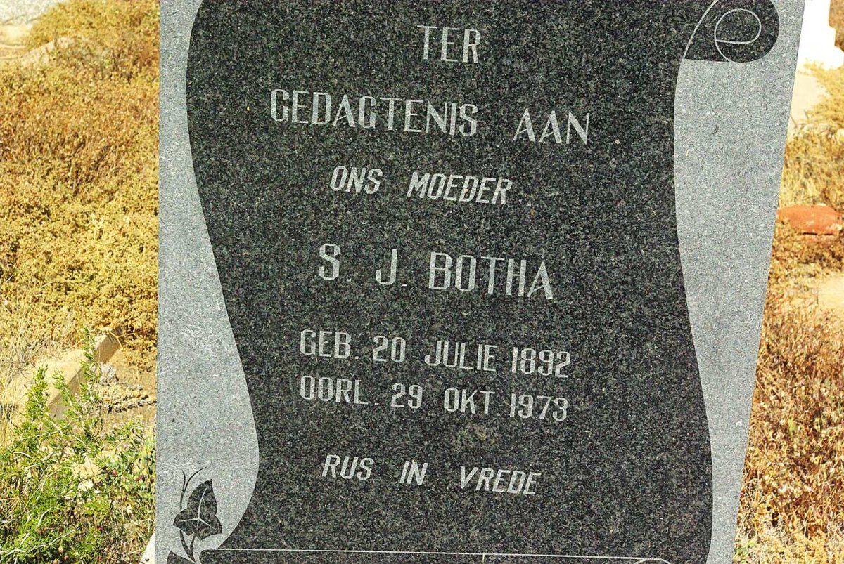 BOTHA S.J. 1892-1973