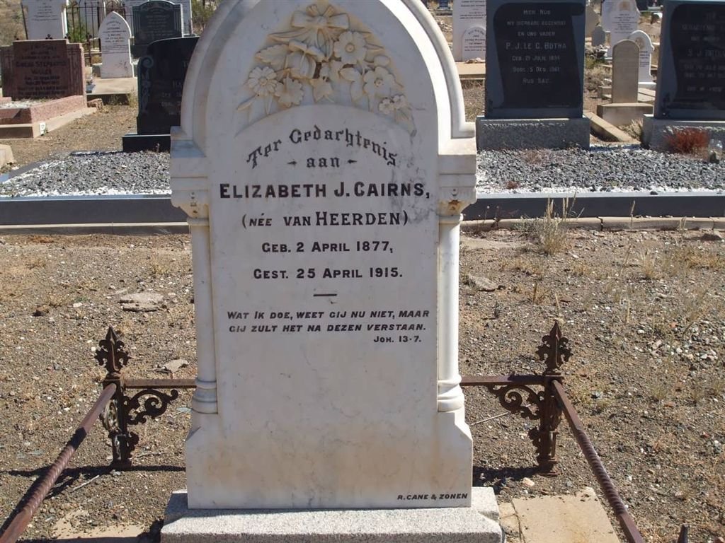 CAIRNS Elizabeth J. nee VAN HEERDEN 1877-1915