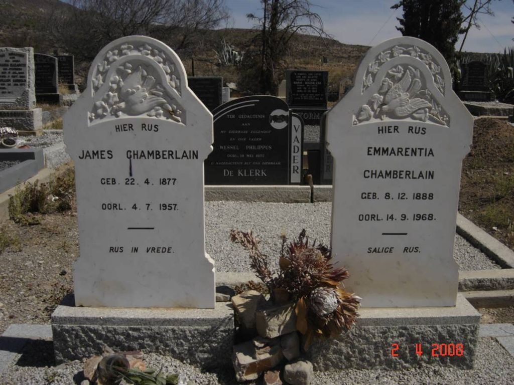 CHAMBERLAIN James 1877-1957 &amp; Emmarentia 1888-1968
