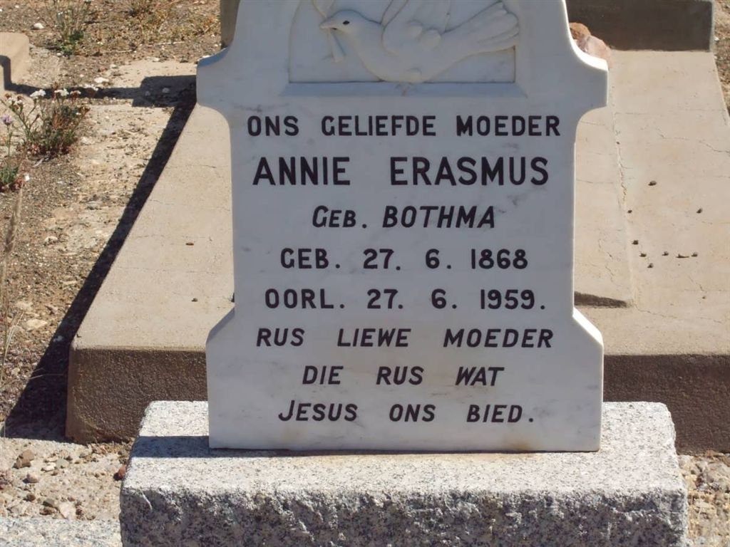 ERASMUS Annie nee BOTHMA 1868-1959