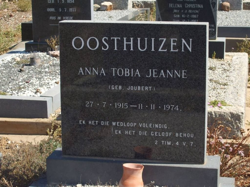 OOSTHUIZEN Anna Tobia Jeanne nee JOUBERT 1915-1974