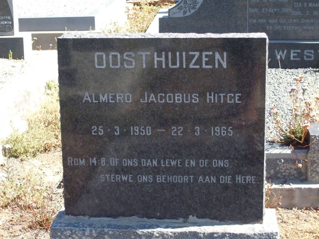 OOSTHUIZEN Almero Jacobus Hitge 1950-1965