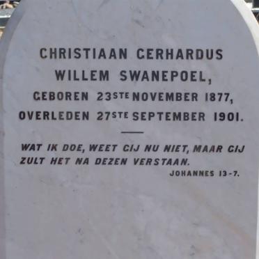 SWANEPOEL Christiaan Gerhardus Willem 1877-1901
