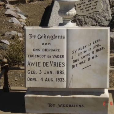 VRIES Awie, de 1885-1933