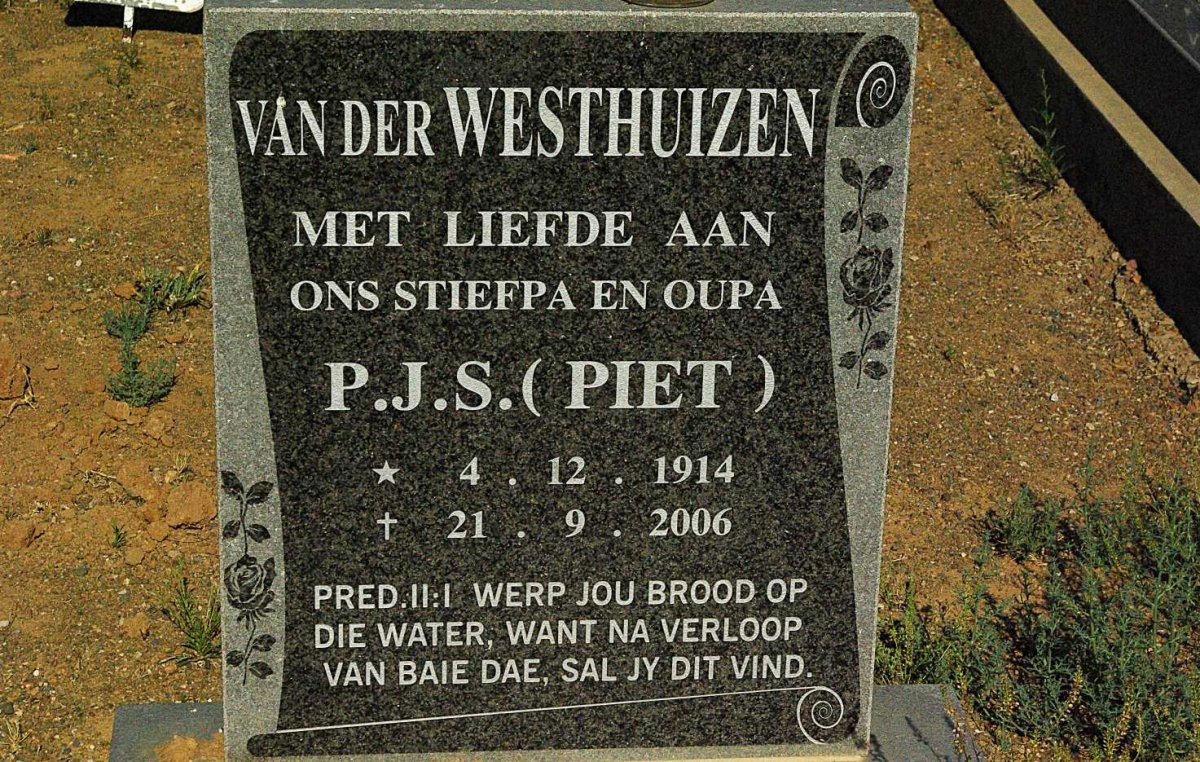 WESTHUIZEN P.J.S., van der 1914-2006