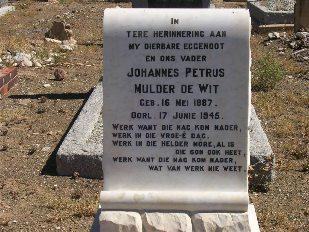 WIT Johannes Petrus Mulder, de 1887-1945