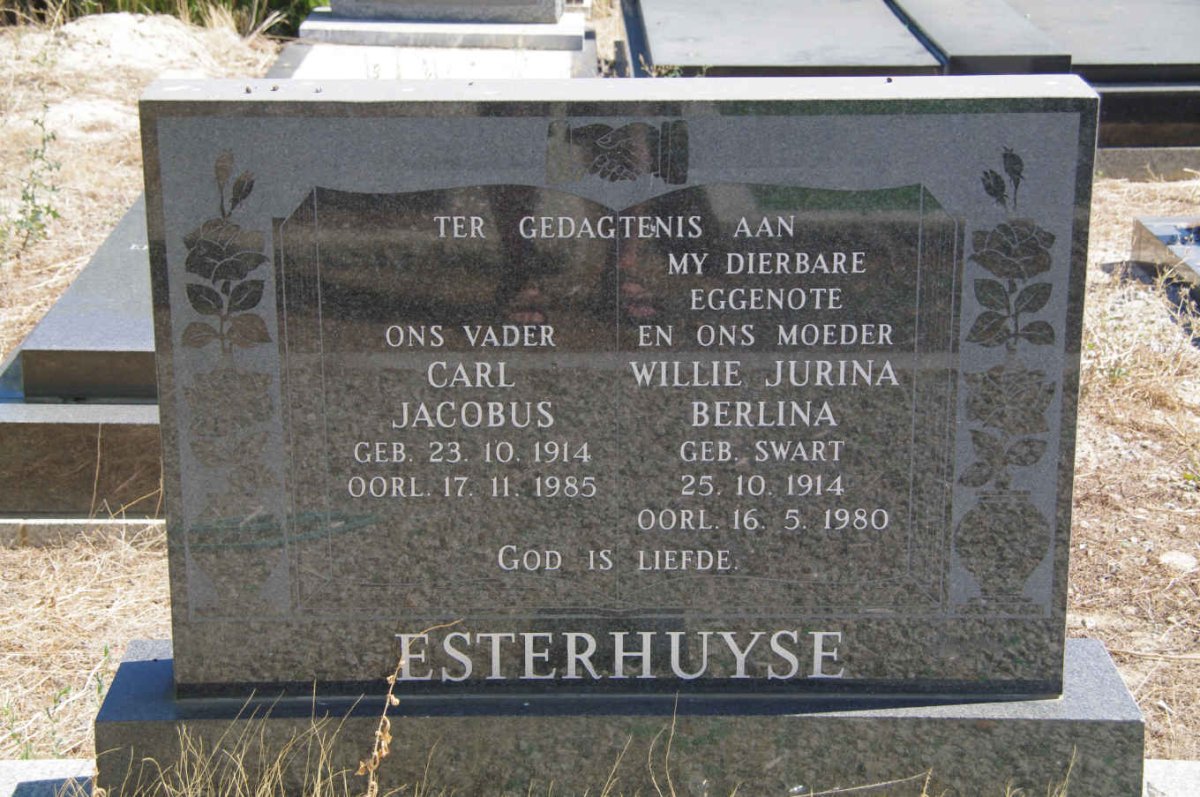 ESTERHUYSE Carl Jacobus 1914-1985 &amp; Willie Jurina Berlina SWART 1914-1980