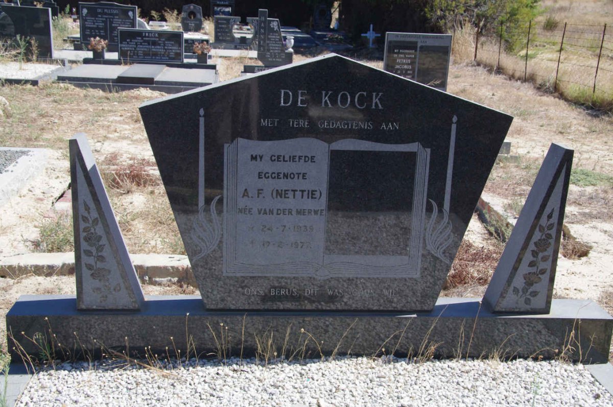 KOCK A.F., de nee van der MERWE 1935-1972