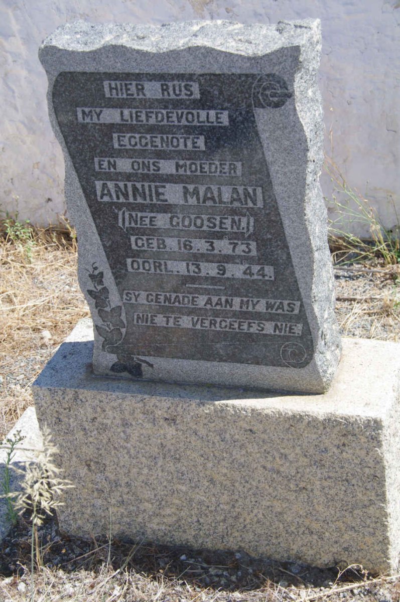 MALAN Annie nee GOOSEN 1873-1944