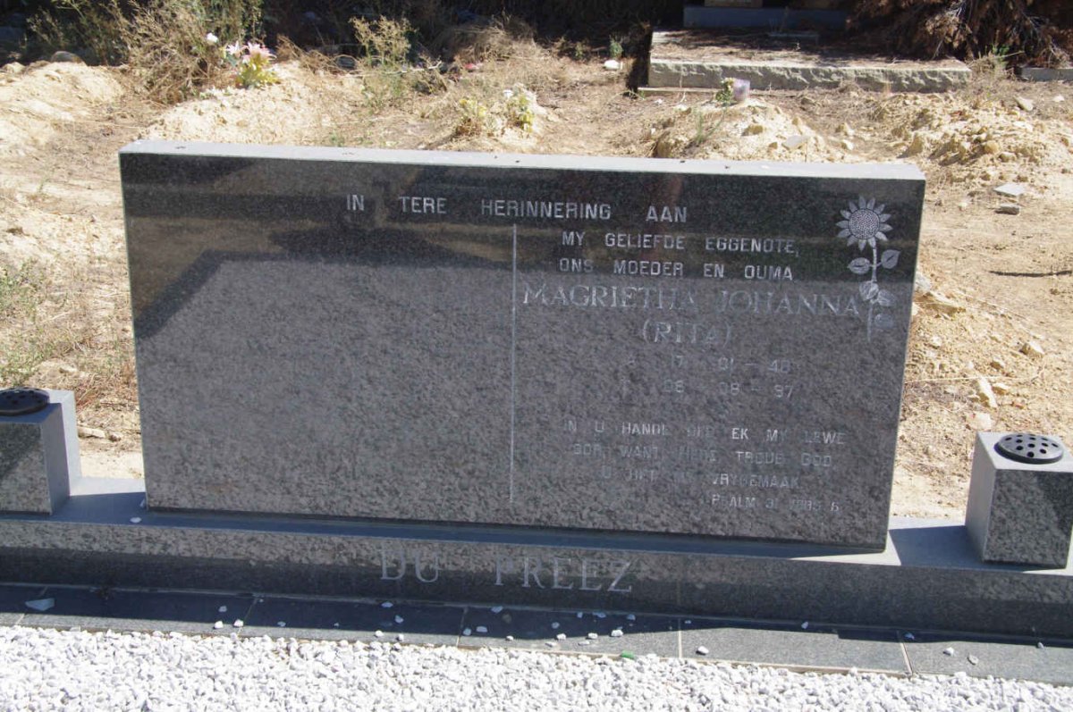 PREEZ Magrietha Johanna, du 1948-1997