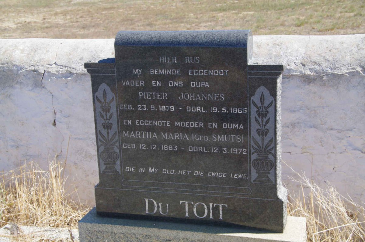 TOIT Pieter Johannes, du 1879-1965 &amp; Martha Maria SMUTS 1883-1972