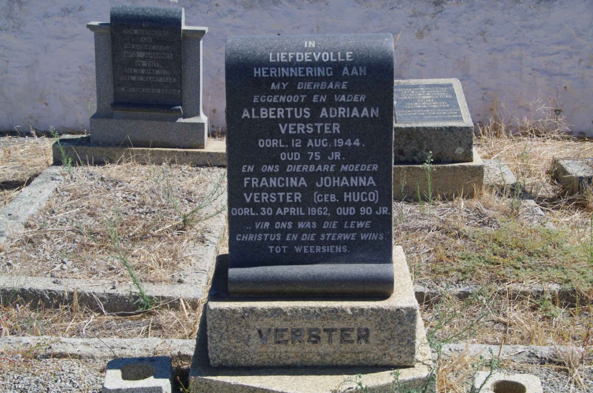 VERSTER Albertus Adriaan -1944 &amp; Francina Johanna HUGO -1962