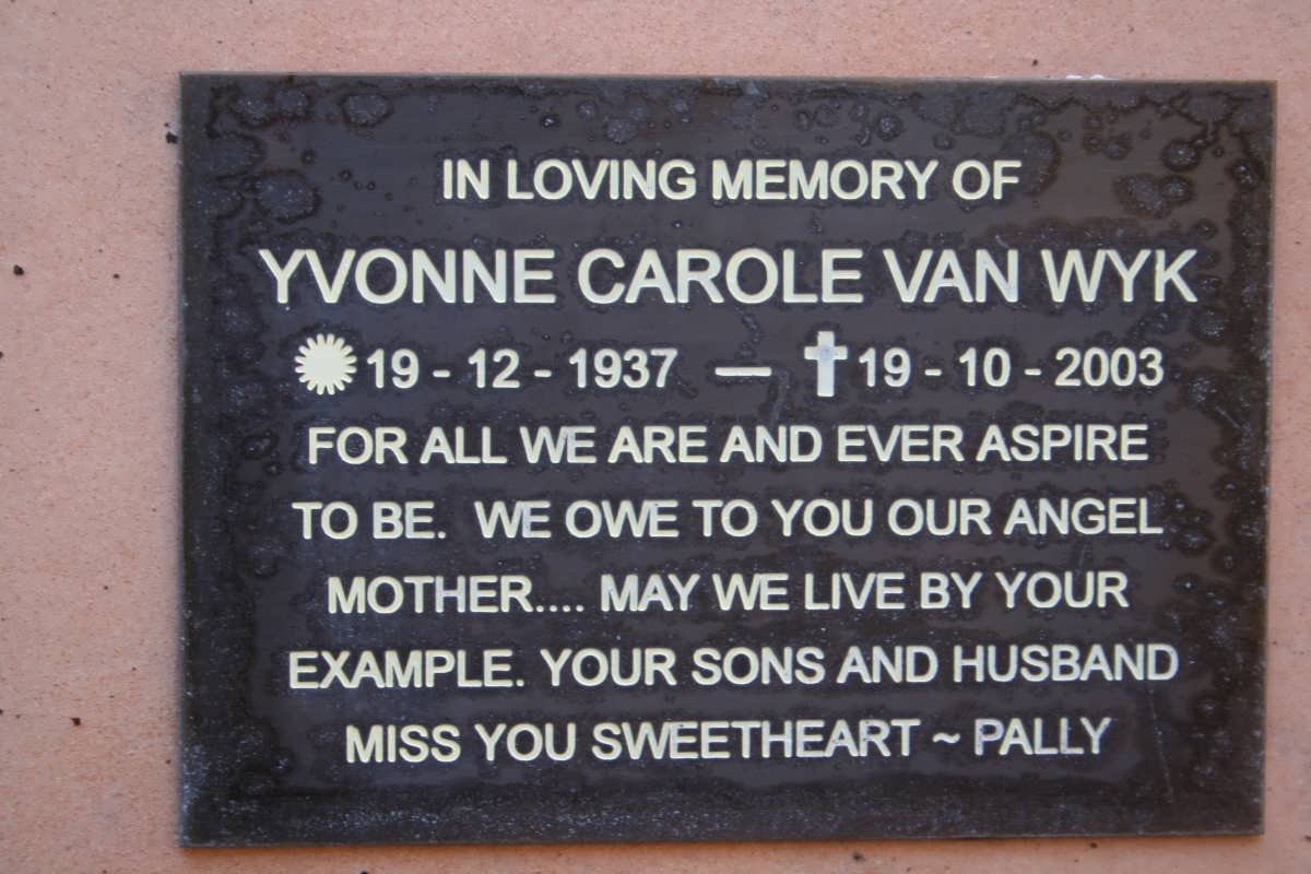 WYK Yvonne Carole, van 1937-2003