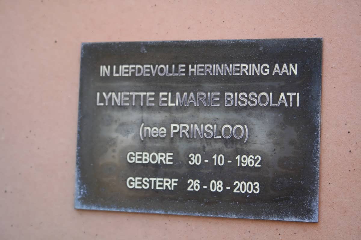 BISSOLATI  Lynette Elmarie nee PRINSLOO 1962-2003