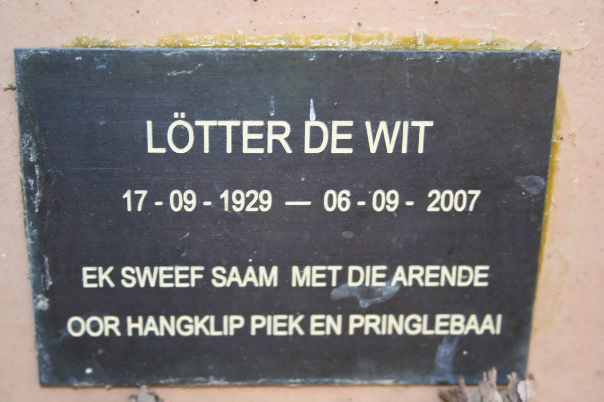 WIT Lötter, de 1929-2007