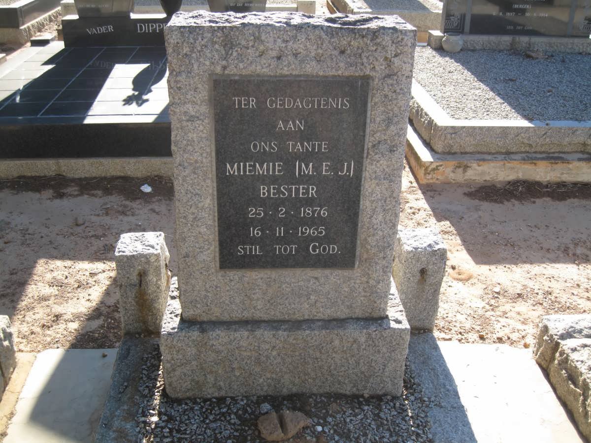 BESTER M.E.J. 1876-1965