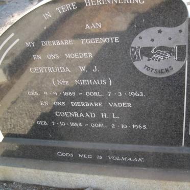 FEYT Coenraad H.L. 1884-1965 &amp; Gertruida Wouterina Jacoba NIEHAUS 1885-1963