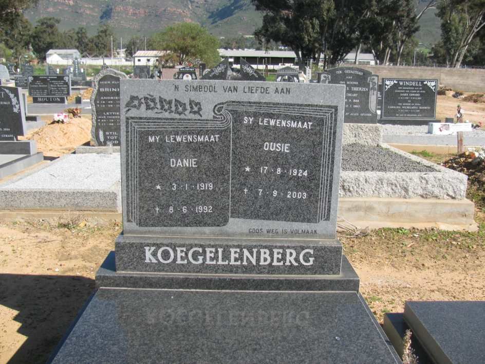 KOEGELENBERG Danie 1919-1992 &amp; Ousie 1924-2003
