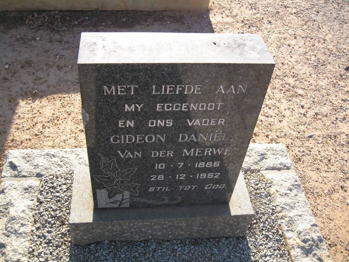 MERWE Gideon Daniël, van der 1886-1962