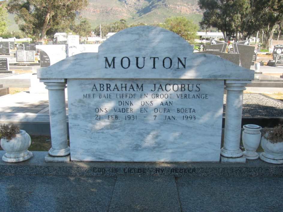 MOUTON Abraham Jacobus 1931-1993