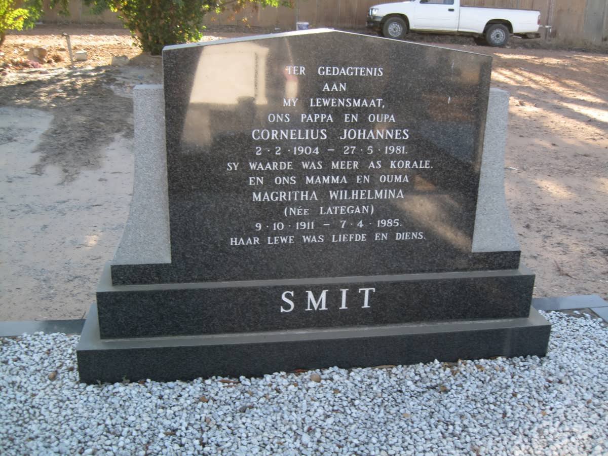 SMIT Cornelius Johannes 1904-1981 &amp; Magritha Wilhelmina LATEGAN 1911-1985
