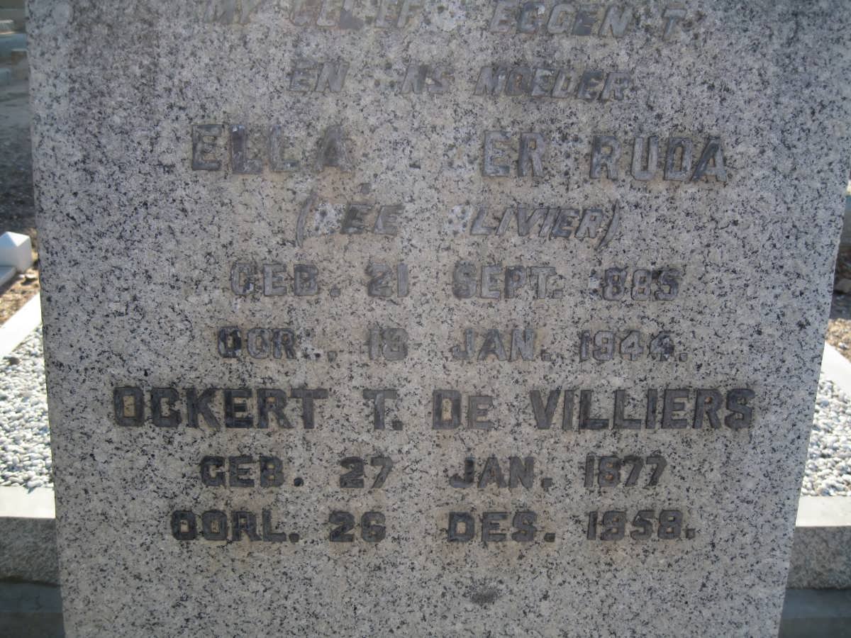 VILLIERS Ockert T., de 1877-1958 &amp; Ella Gertruda OLIVIER 1885-1946