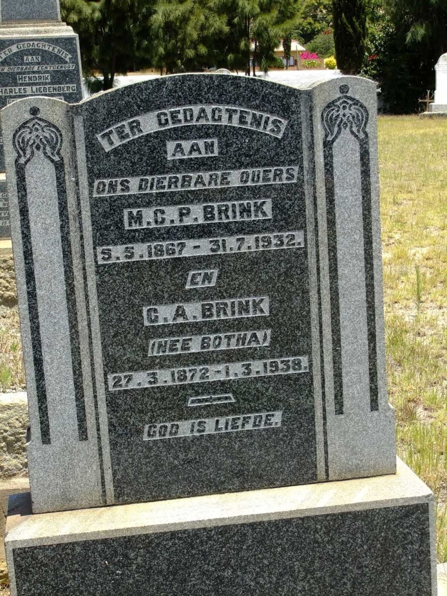 BRINK M.C.P. 1867-1932 &amp; C.A. BOTHA 1872-1938