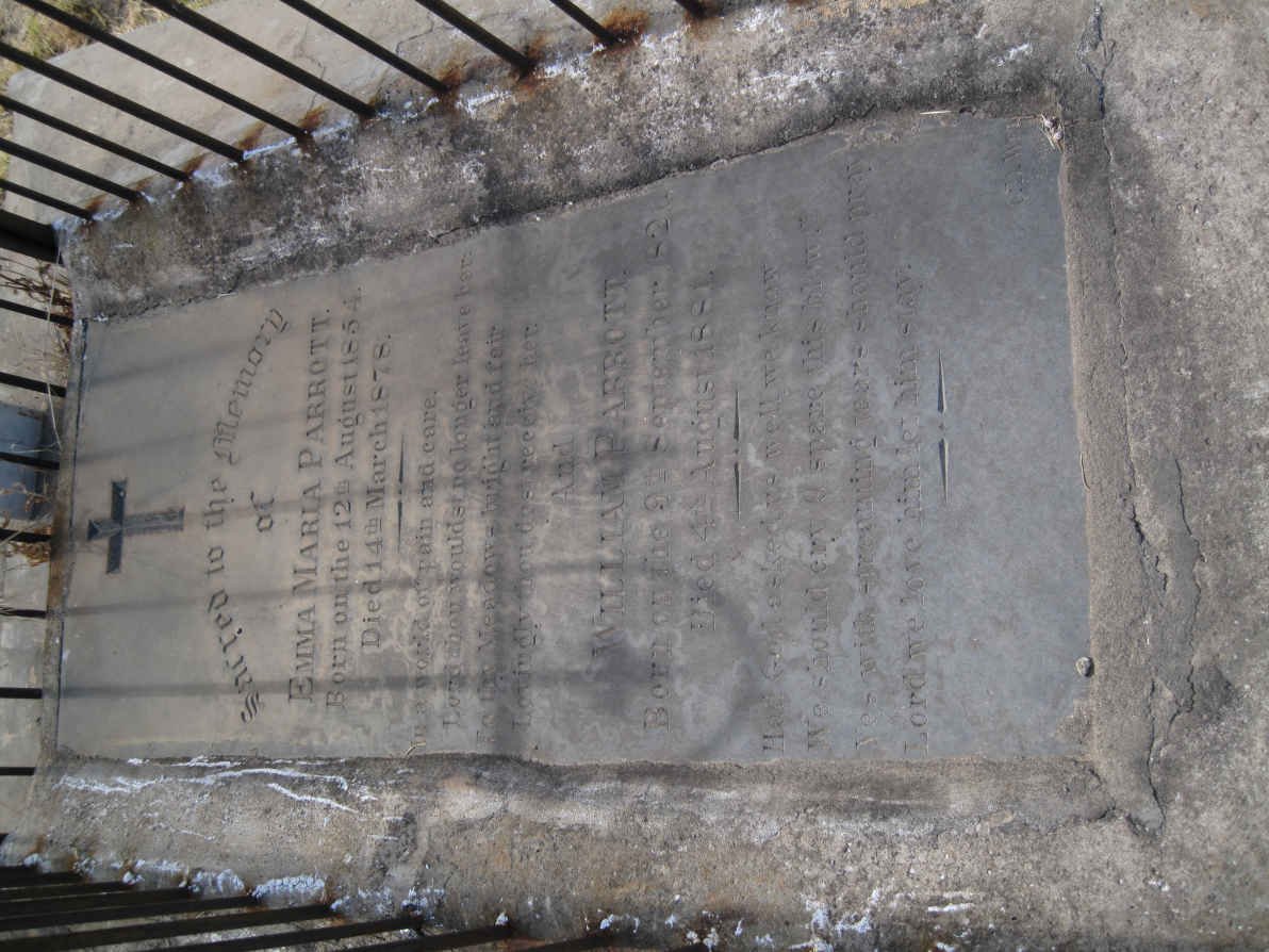 PARROTT William 1821-1881 :: PARROTT Emma Maria 1854-1878 