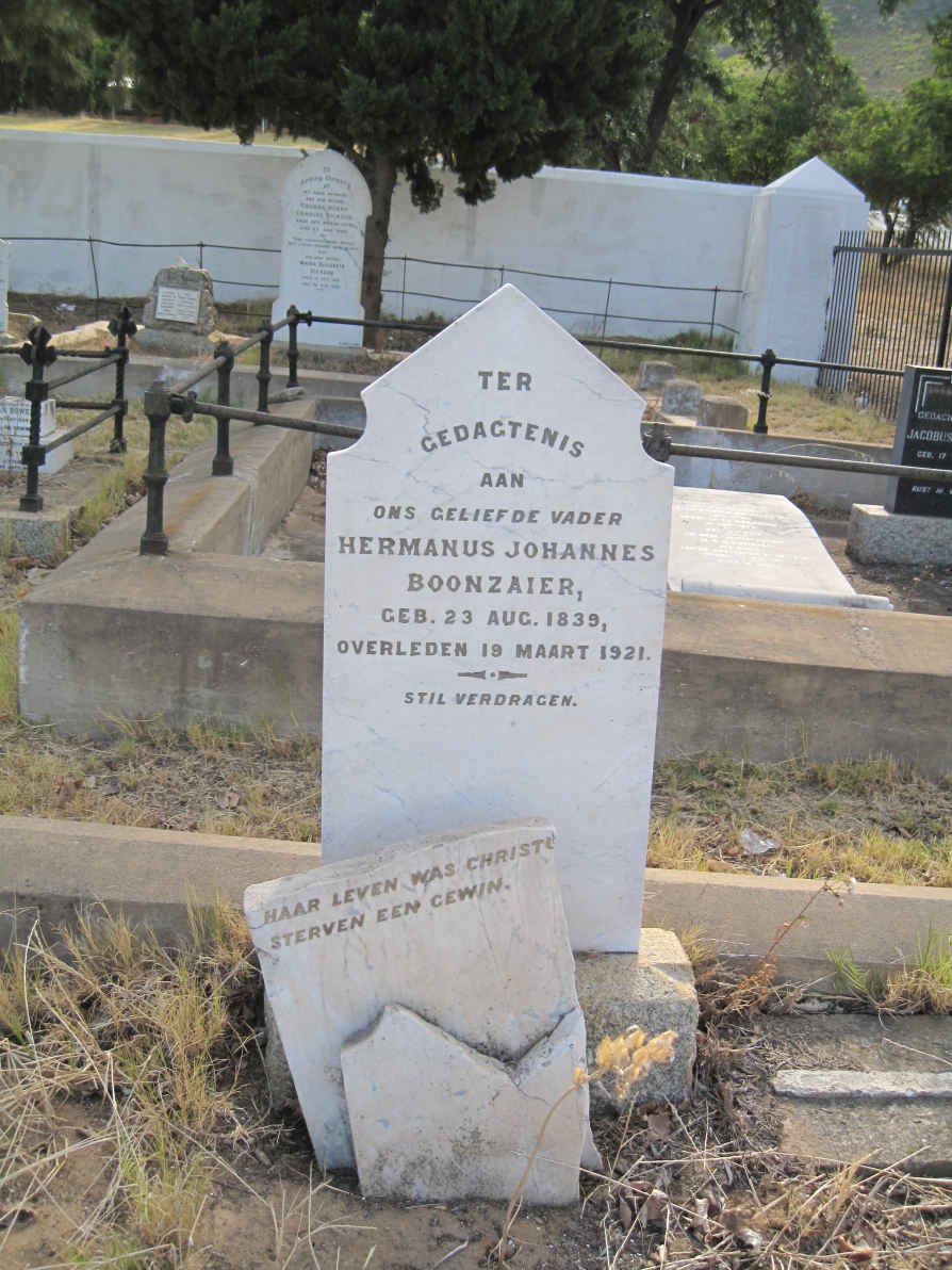 BOONZAIER Hermanus Johannes 1839-1921