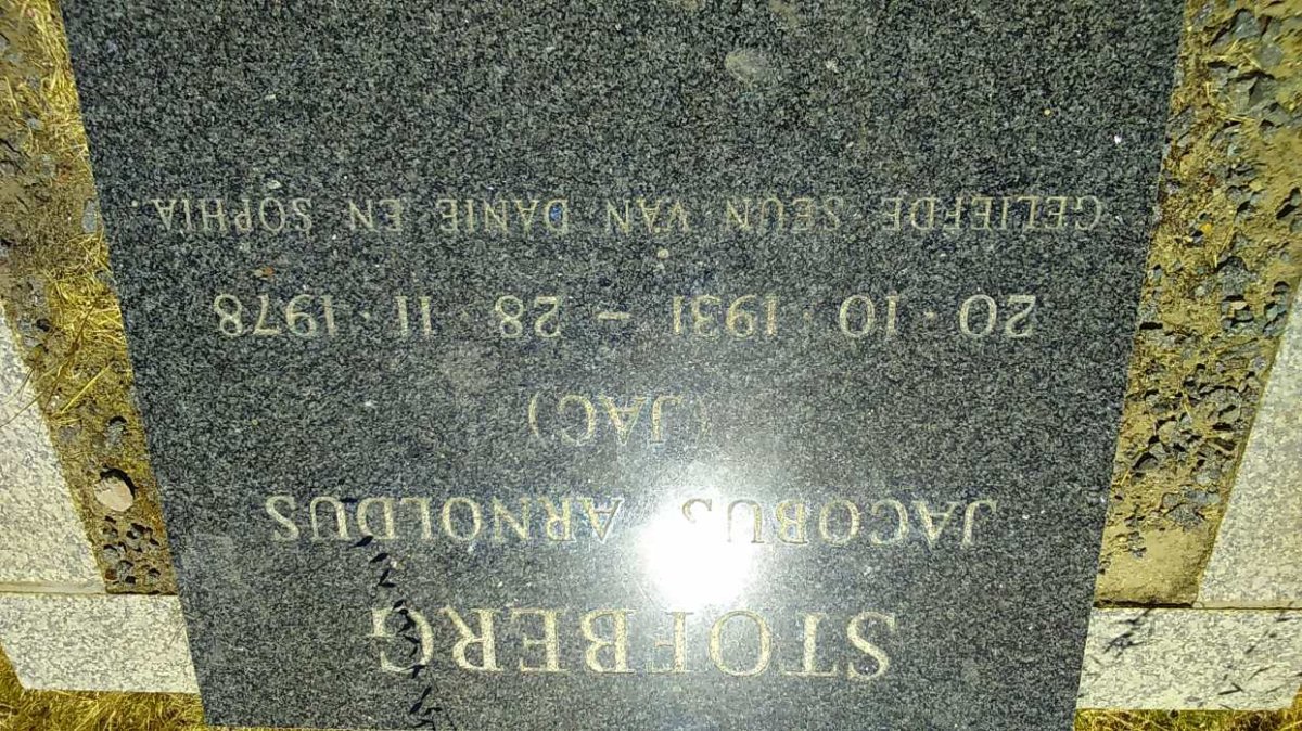 STOFBERG Jacobus Arnoldus 1931-1978