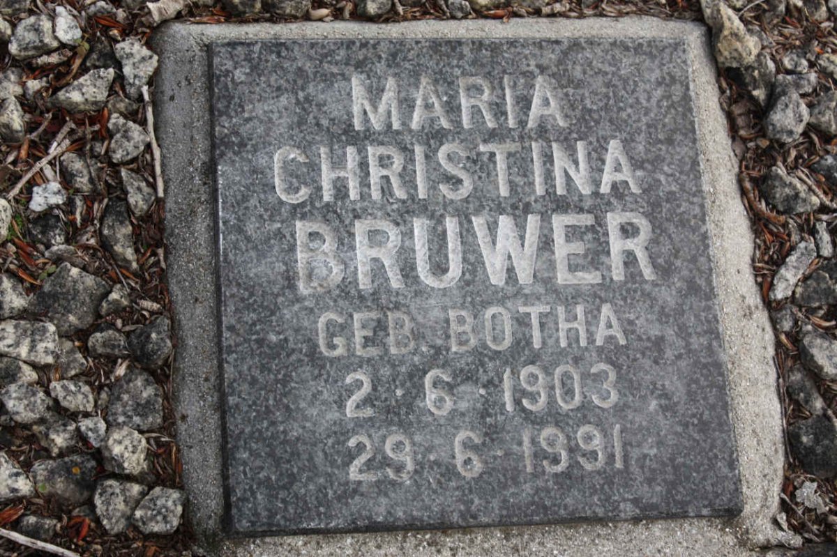 BRUWER Maria Christina nee BOTHA 1903-1991