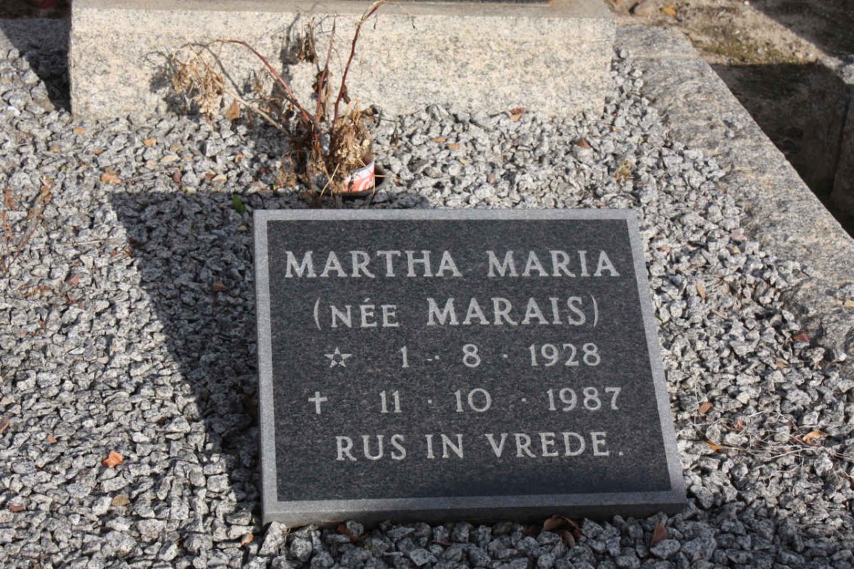 GOWER Martha Maria nee MARAIS 1928-1987