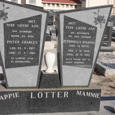 LOTTER Pieter Charles 1907-1983 &amp; Petronella Susanna LE ROUX 1909-1962