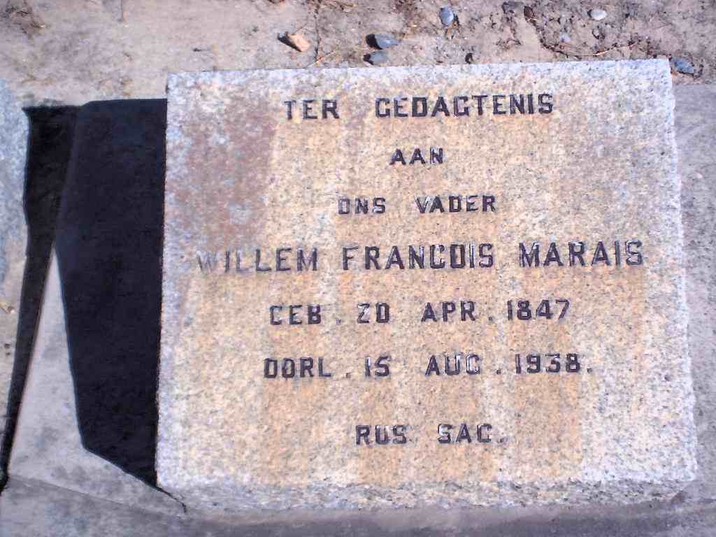 MARAIS Willem Francois 1847-1938