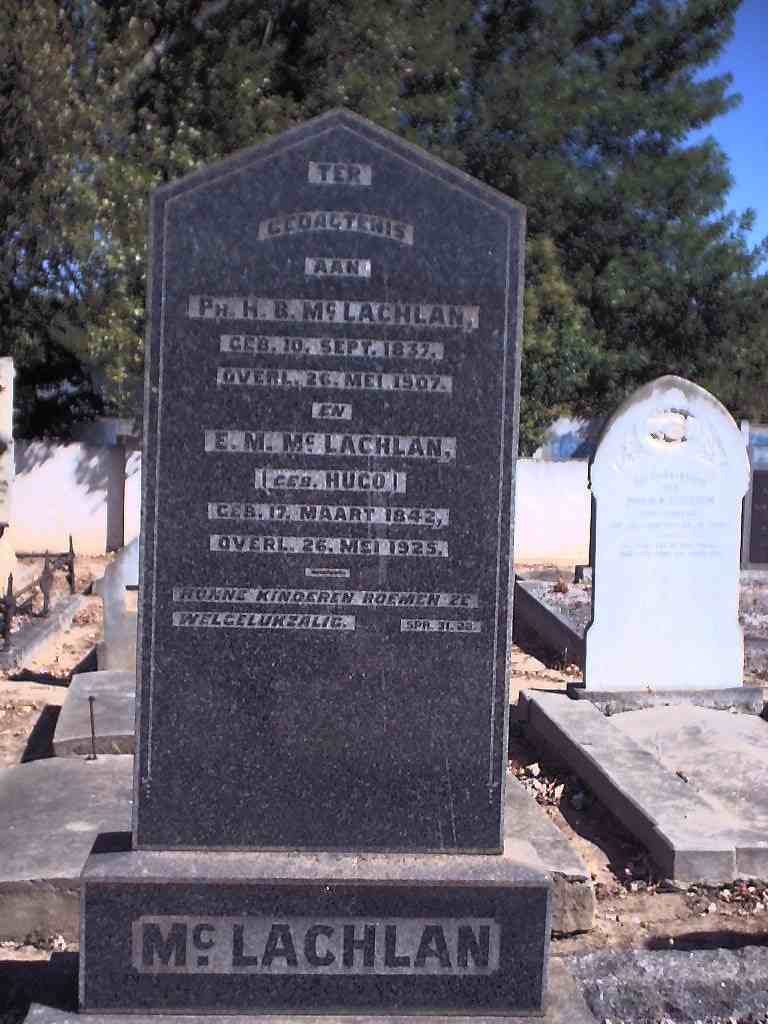 McLACHLAN H.B. 1837-1907 &amp; E.M. HUGO 1842-1925