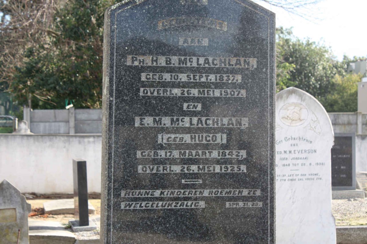 Mc LACHLAN H.B. 1837-1907 &amp; E.M. HUGO 1842-1925
