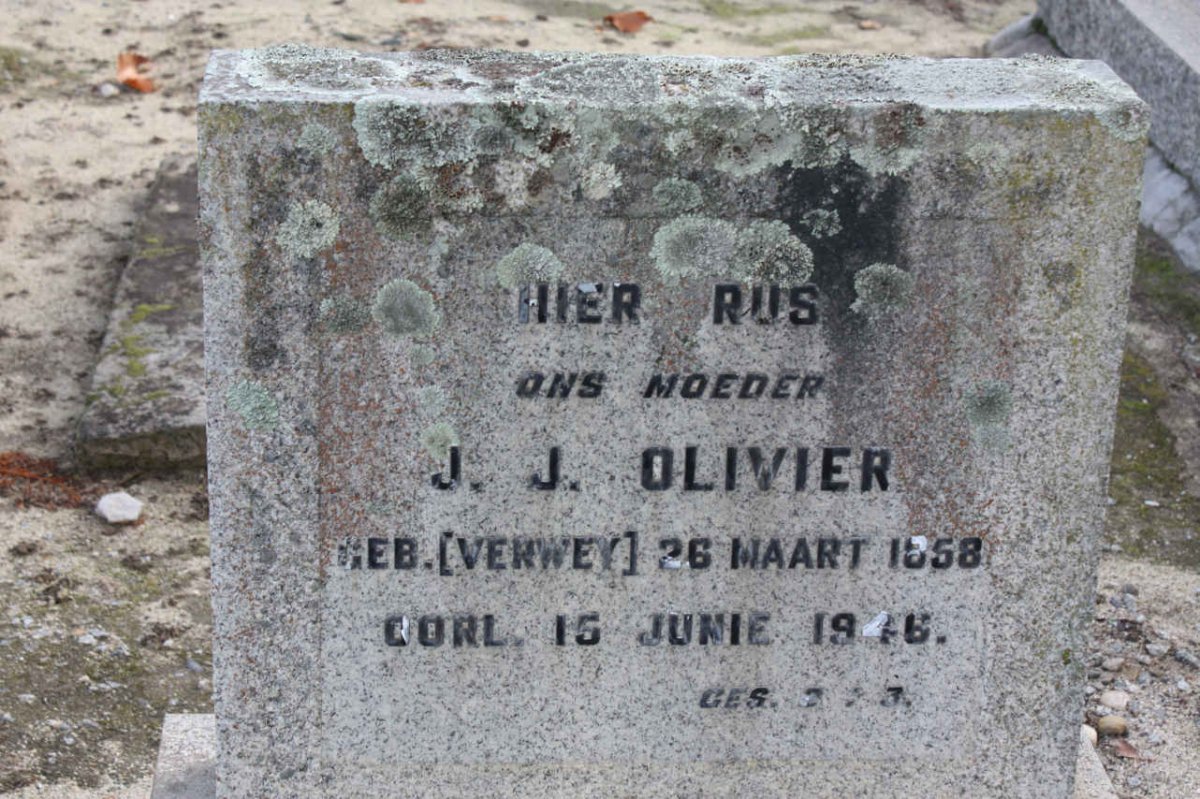 OLIVIER J.J. nee VERWEY 1858-1946