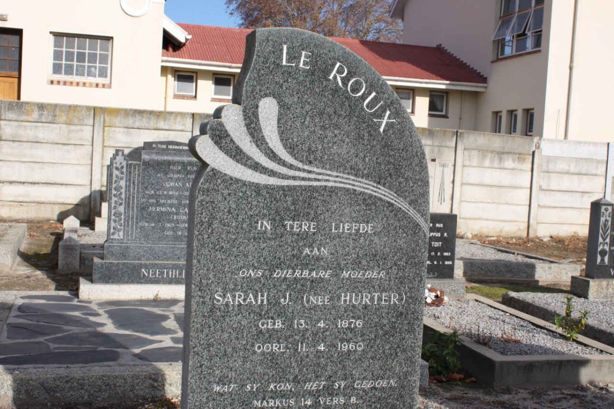 ROUX  Sarah J., le nee HURTER 1876-1960