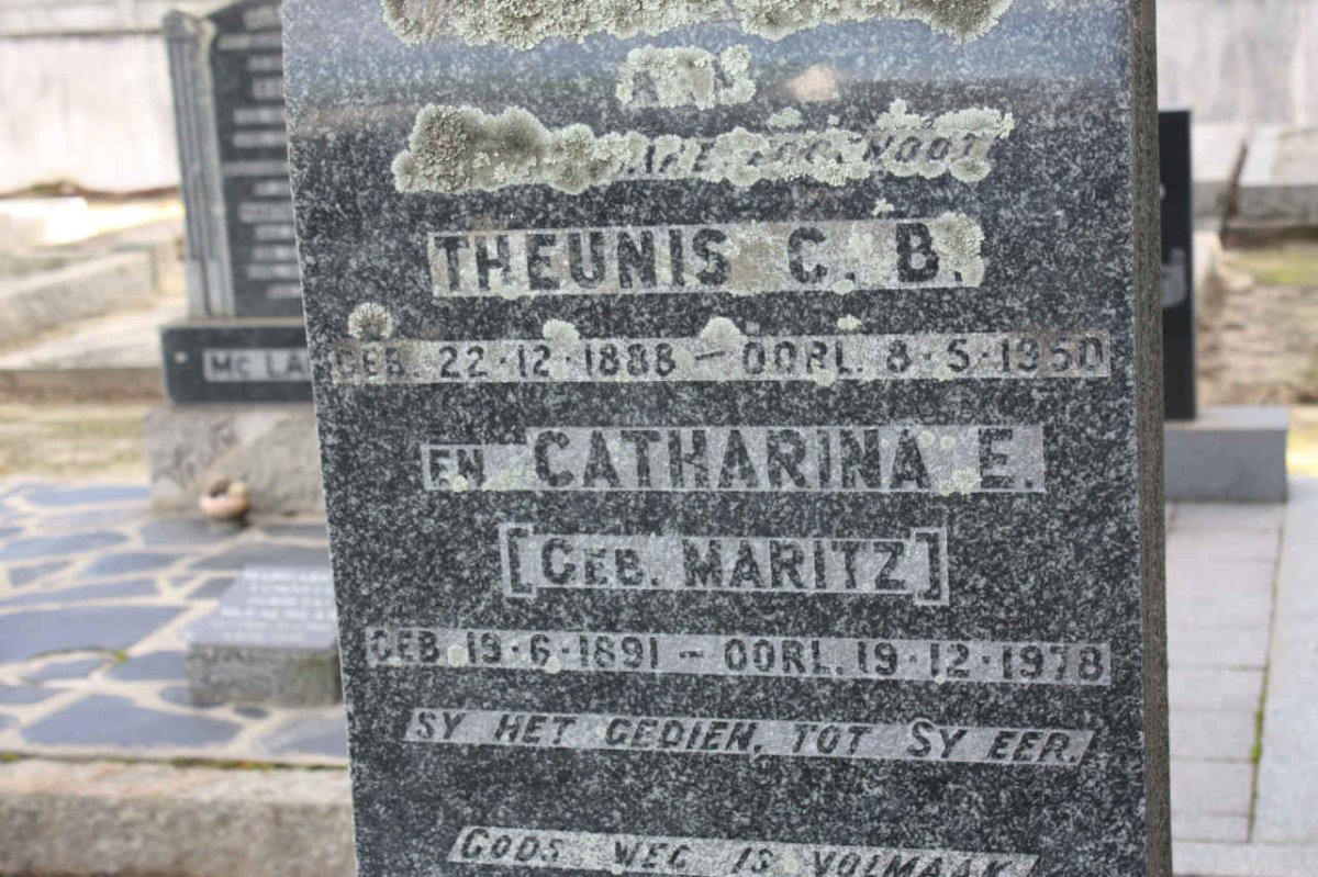 STOFBERG Theunis C.B. 1888-1950 &amp; Catharina E. MARITZ 1891-1978